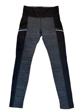 Athleta Powerlift Tight 2.0 Black and Gray Reflective leggings size medium
